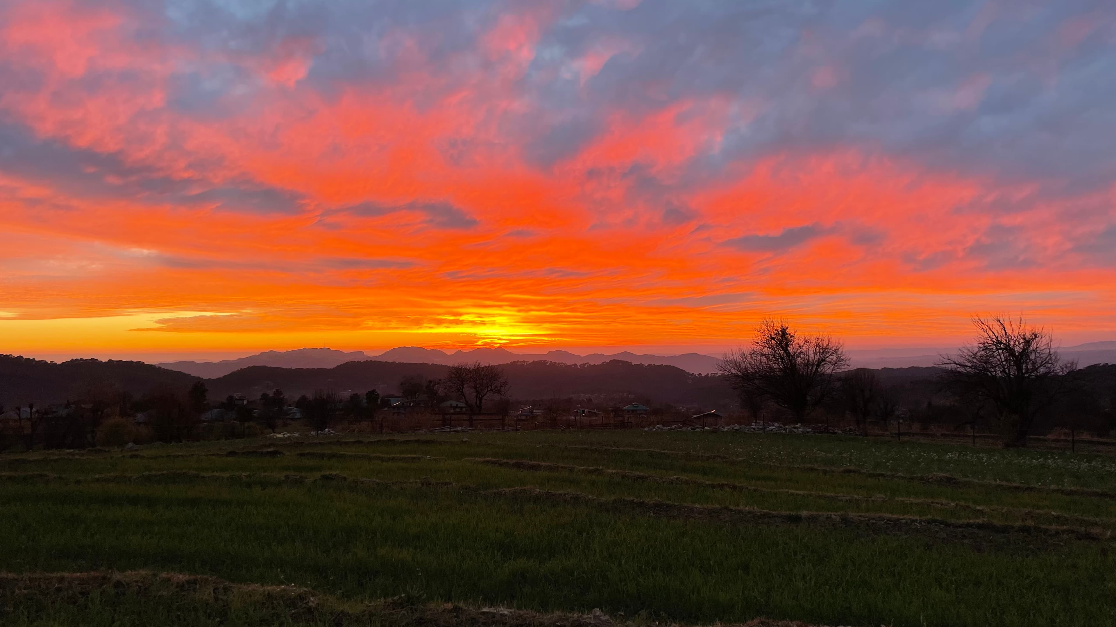 Sunset over mountains